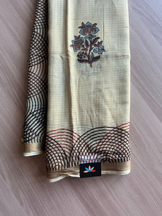 Special Design Natural Dyed Ajrakh Soft Kota Cotton Saree -14174