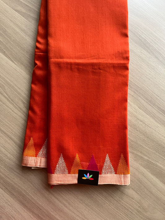 Temple Border Handloom Cotton Saree -14353