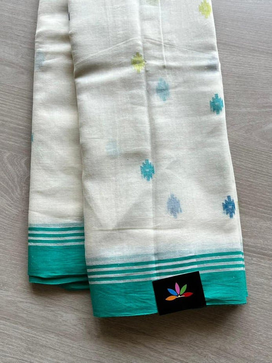 Handwoven Bengal Soft Cotton Jamdani Saree -11506