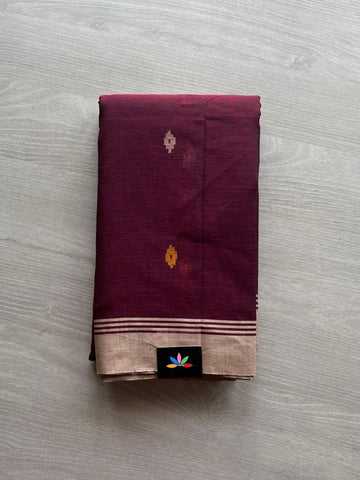 Handwoven Bengal Soft Cotton Jamdani Saree -12934