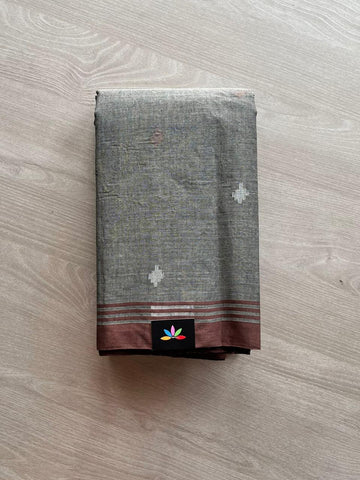 Handwoven Bengal Soft Cotton Jamdani Saree -12937