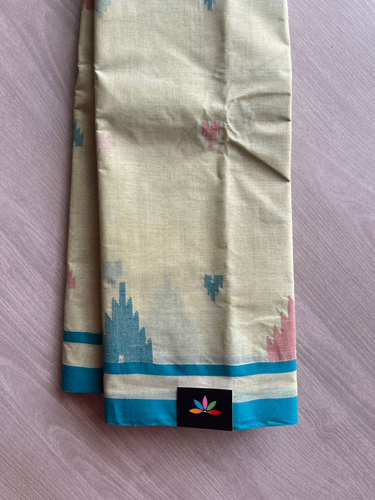 Handwoven Bengal Soft Cotton Jamdani Saree -13238