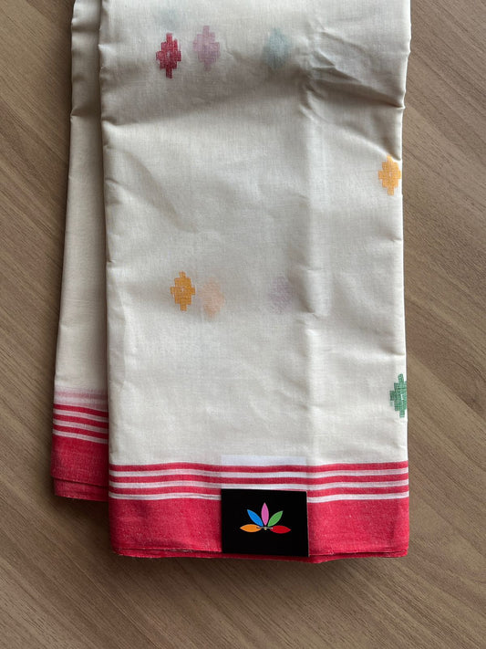 Handwoven Bengal Cotton Jamdani Saree-13764