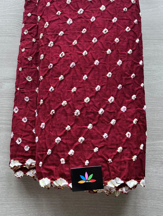 Simple Bandhani Cotton Saree-12917-12921