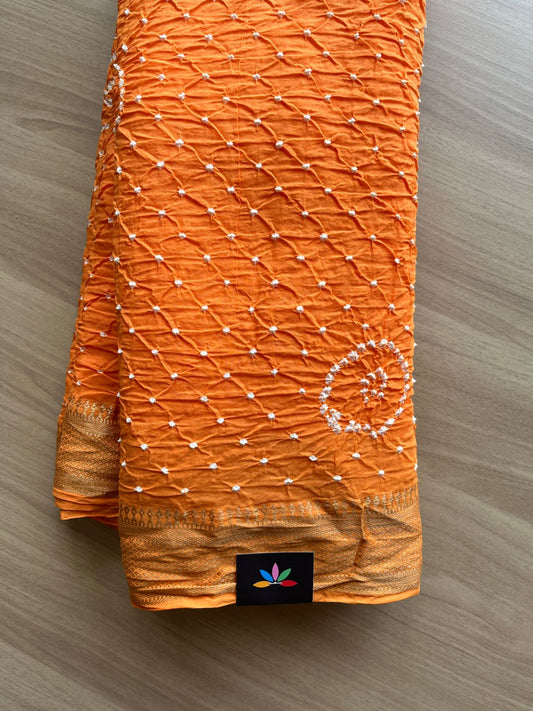 Simple Bandhani Cotton Saree -18806