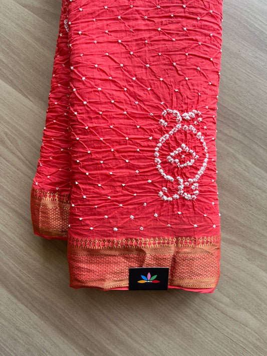 Simple Bandhani Cotton Saree -18807