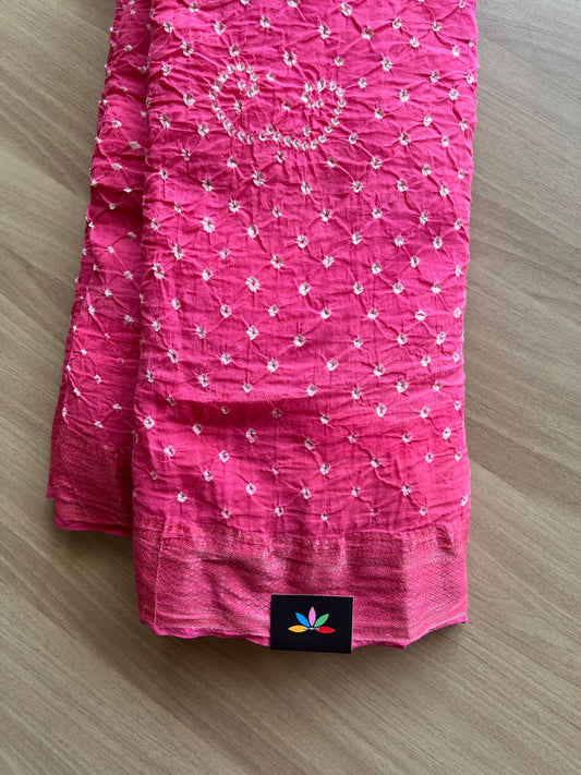 Simple Bandhani Cotton Saree -18809