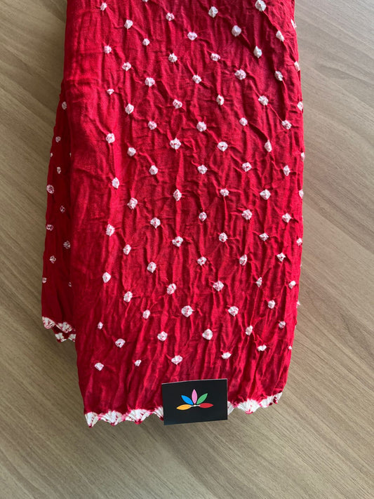 Simple Tie - Dye Bandhani Cotton Saree -19059