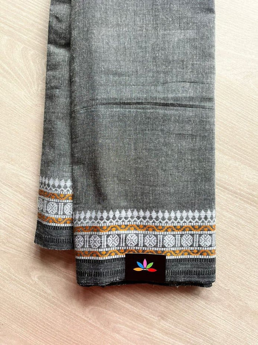 Grey Bengal Soft Cotton Saree -11688