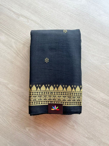 Black Soft Cotton Saree -11696