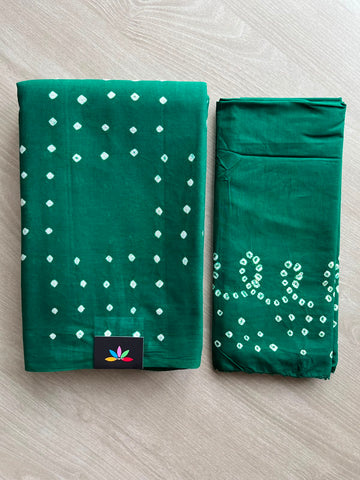 Tie and Dye Handcrafted Bandhani Cotton Saree - 34359