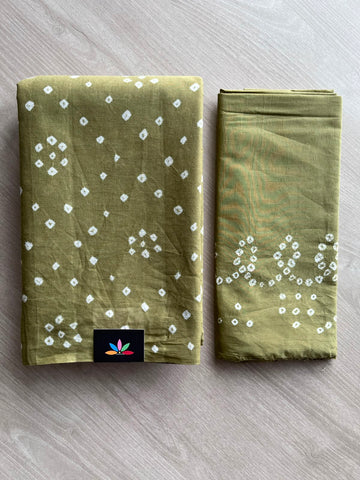 Tie and Dye Handcrafted Bandhani Cotton Saree - 34361