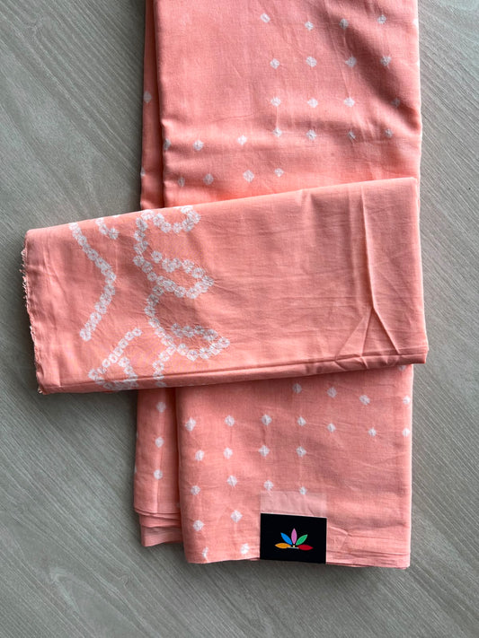 Tie and Dye Handcrafted Bandhani Cotton Saree - 34363