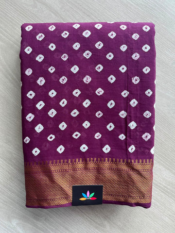 Woven Border Tie and Dye Handcrafted Bandhani Cotton Saree - 34371