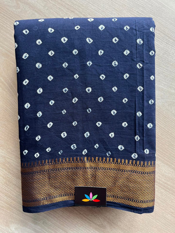 Woven Border Tie and Dye Handcrafted Bandhani Cotton Saree - 34374