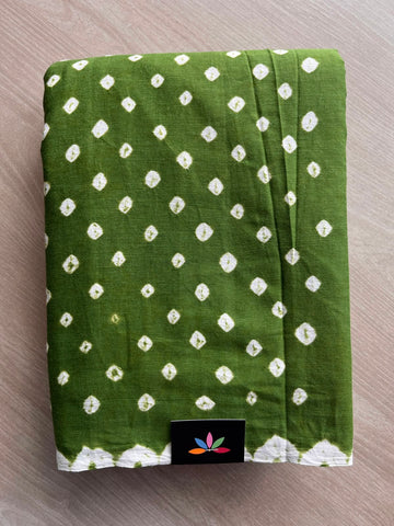Tie and Dye Handcrafted  Bandhani Cotton Saree - 34378