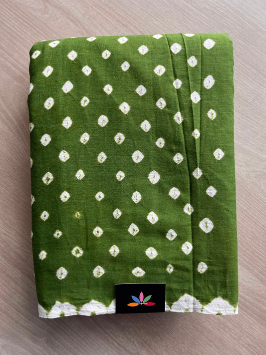 Tie and Dye Handcrafted  Bandhani Cotton Saree - 34378