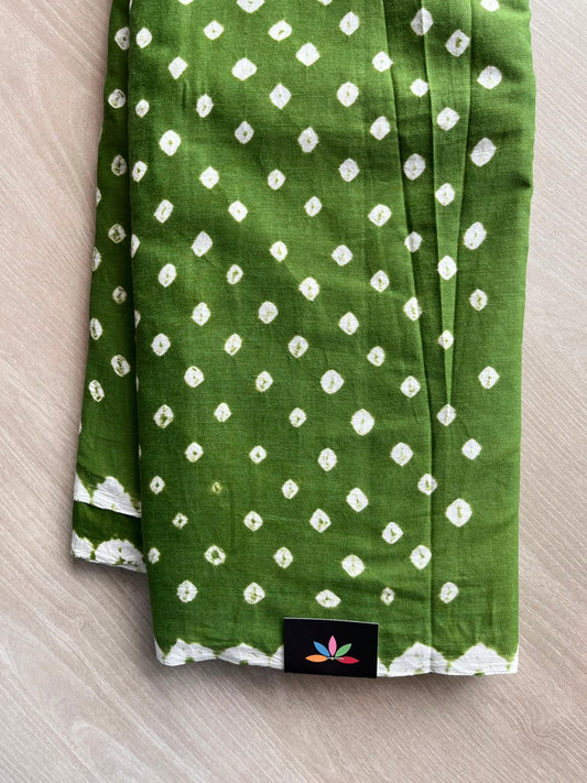 Tie and Dye Handcrafted  Bandhani Cotton Saree - 34378
