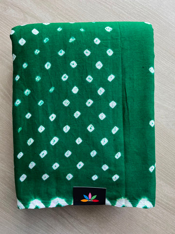 Tie and Dye Handcrafted  Bandhani Cotton Saree - 34380