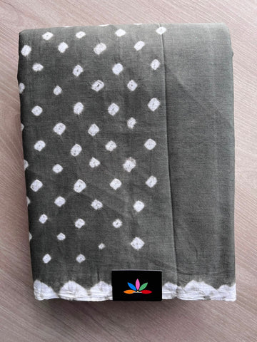 Tie and Dye Handcrafted  Bandhani Cotton Saree - 34381