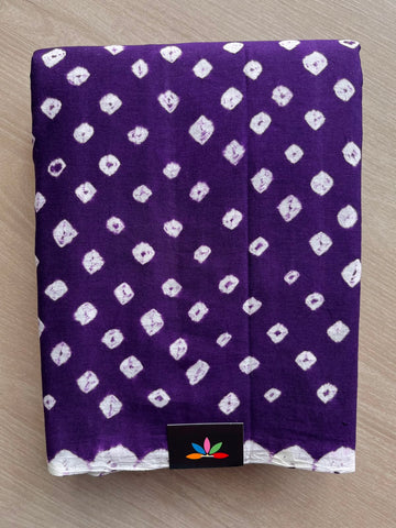 Tie and Dye Handcrafted  Bandhani Cotton Saree - 34383