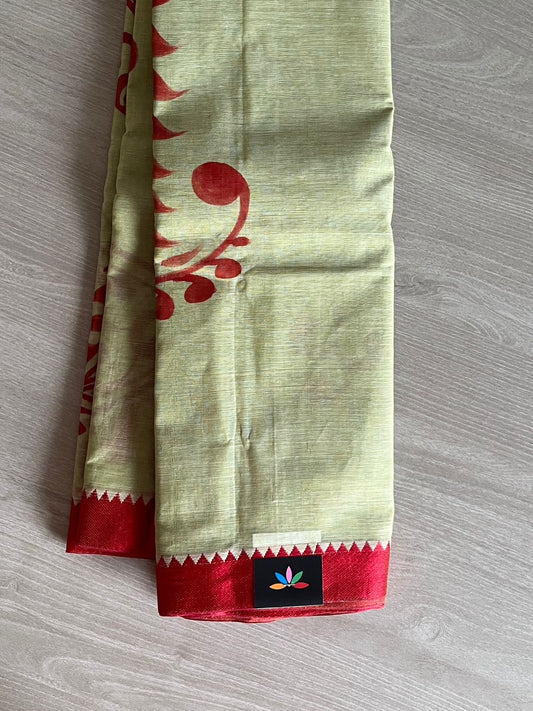 Hand painted Bengal Cotton Saree-23676