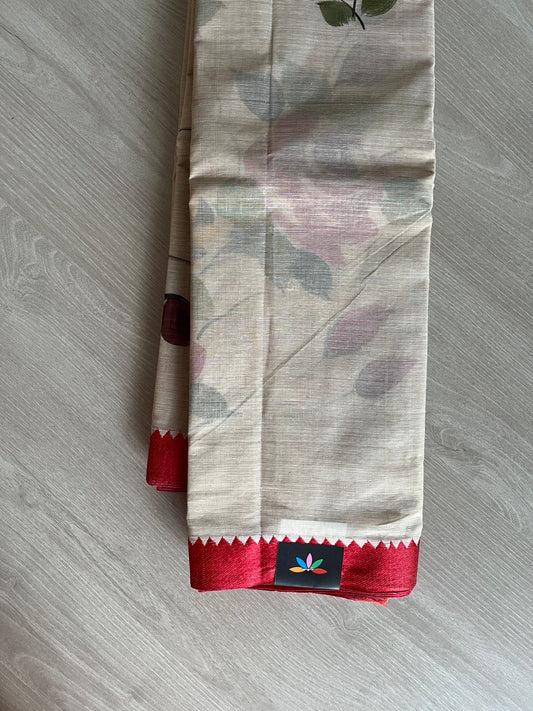 Hand painted Bengal Cotton Saree-23680