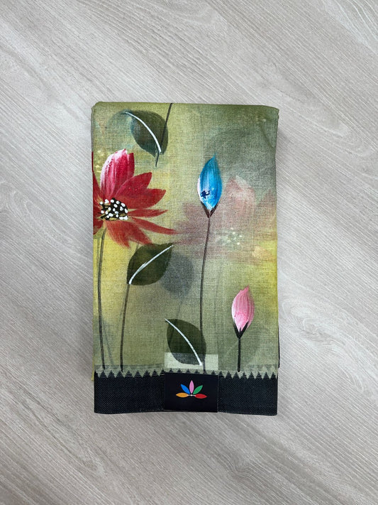 Hand painted Bengal Cotton Saree-23686