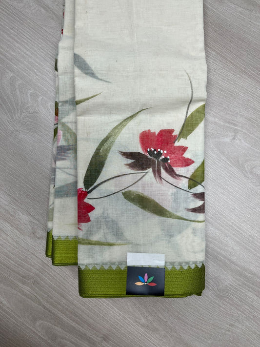 Hand painted Bengal Cotton Saree-23693