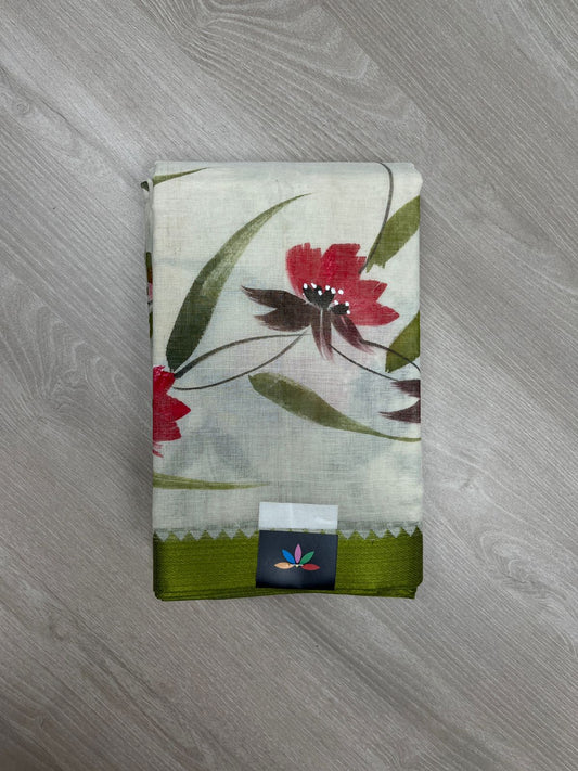 Hand painted Bengal Cotton Saree-23693