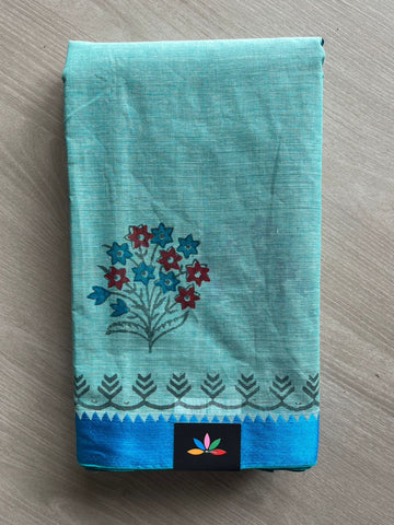 Block Printed Bengal Cotton Saree -26463
