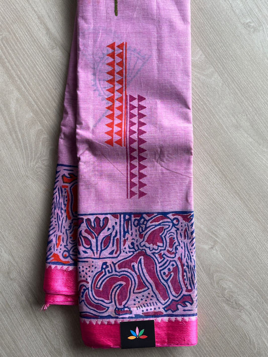 Block Printed Bengal Cotton Saree -26464