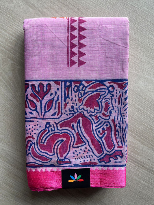 Block Printed Bengal Cotton Saree -26464