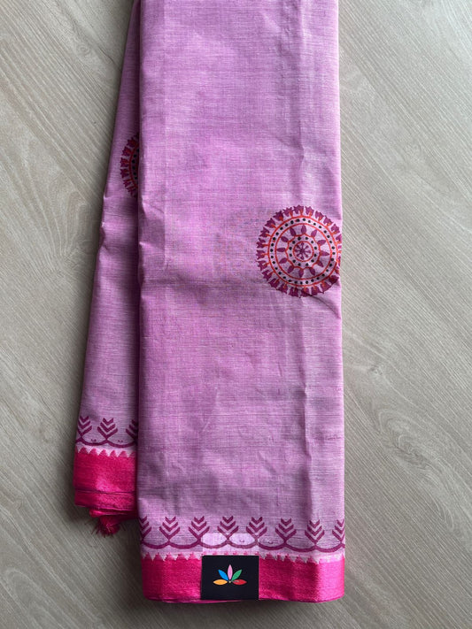 Block Printed Bengal Cotton Saree -26466