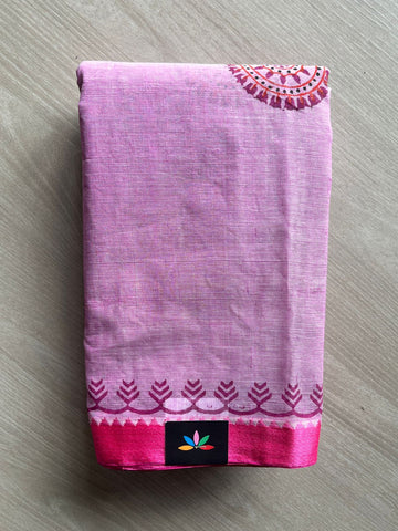 Block Printed Bengal Cotton Saree -26466