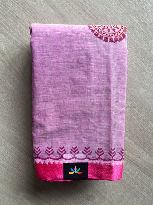 Block Printed Bengal Cotton Saree -26466