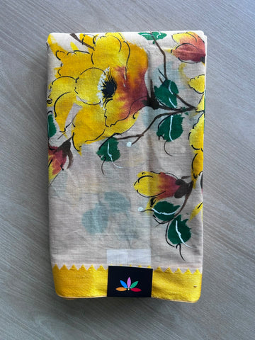 Hand painted Bengal Cotton Saree (Without Blouse)- 35393