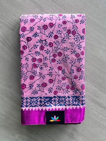 Hand painted Bengal Cotton Saree (Without Blouse)- 35394