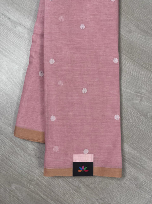 Handwoven Bengal Soft Cotton Jamdani Saree -12787