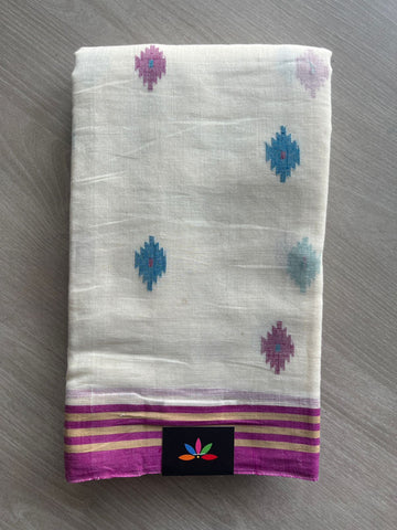Handwoven Bengal Jamdani Cotton Saree -8708