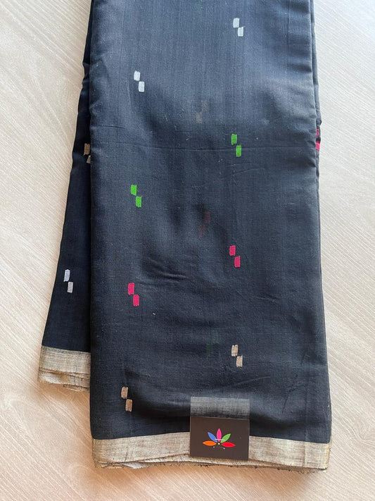 Handwoven Bengal Soft Cotton Jamdani Saree -9723