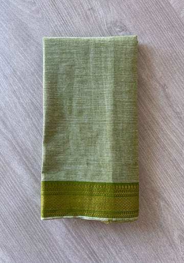 Handwoven Mangalagiri Cotton Blouse fabric (Mint Green)-3037