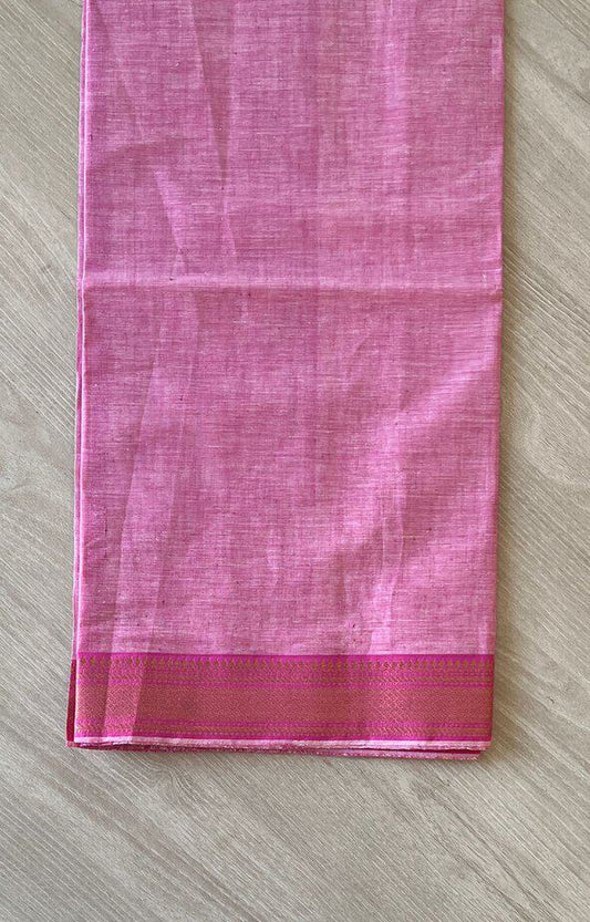 Handwoven Mangalagiri Cotton Blouse fabric (Blush)-3035