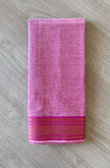 Handwoven Mangalagiri Cotton Blouse fabric (Blush)-3035