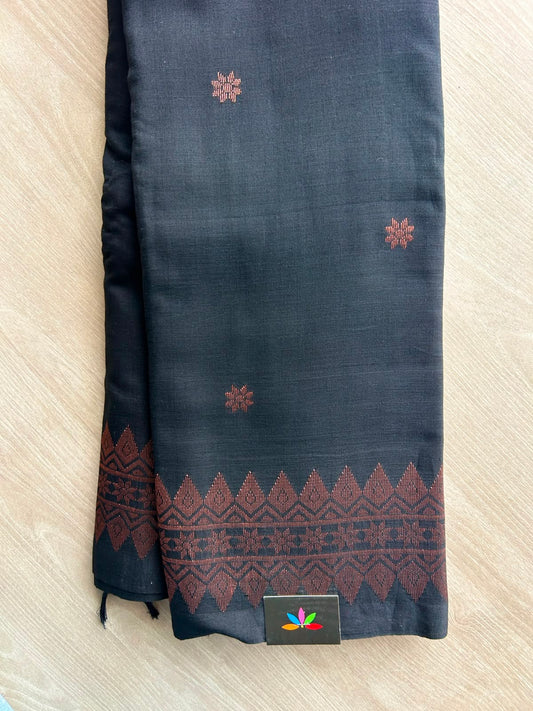 Woven Border Handloom Bengal Soft Cotton Saree-10862