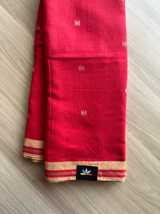 Handwoven Bengal Soft Cotton Jamdani Saree-14062