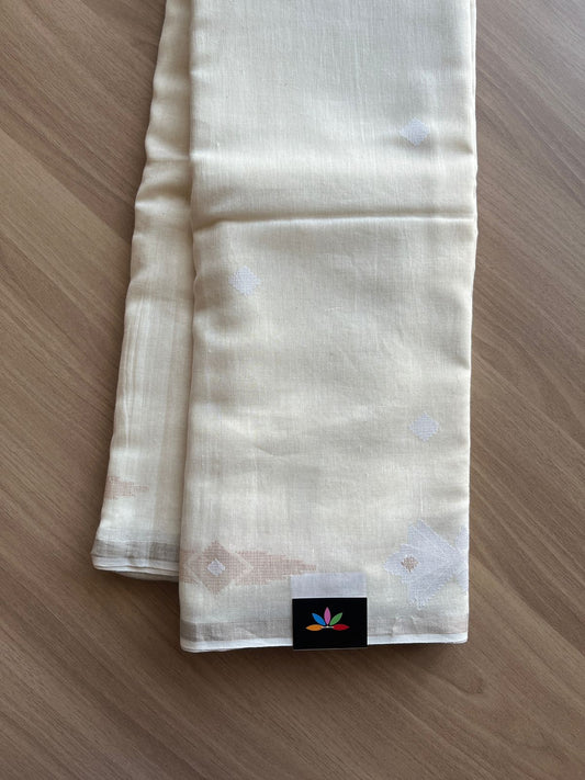 Handwoven Bengal Soft Cotton Jamdani Saree-14063