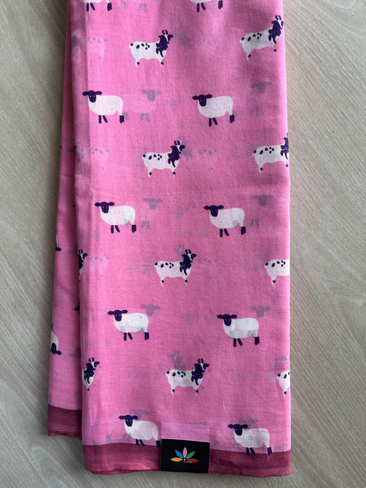 Printed Fine Mul Cotton Saree - 26987