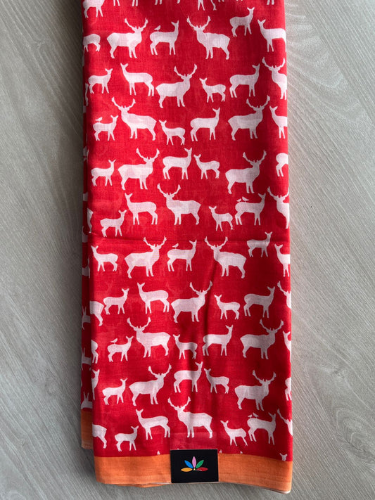 Printed Fine Mul Cotton Saree - 27000