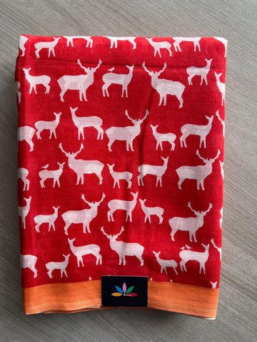 Printed Fine Mul Cotton Saree - 27000